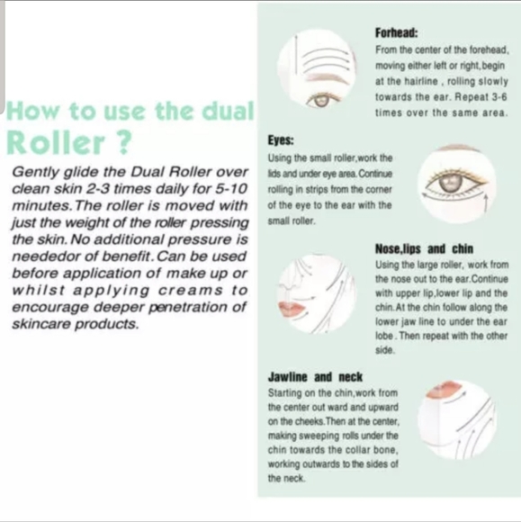 Rose Quartz Facial Roller Massager w/Dual Ends, Will Feel So Cool To Your Face - Picture 6 of 7